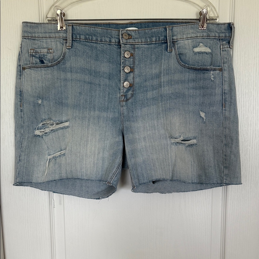 Old Navy Light Blue Distressed Jean Shorts